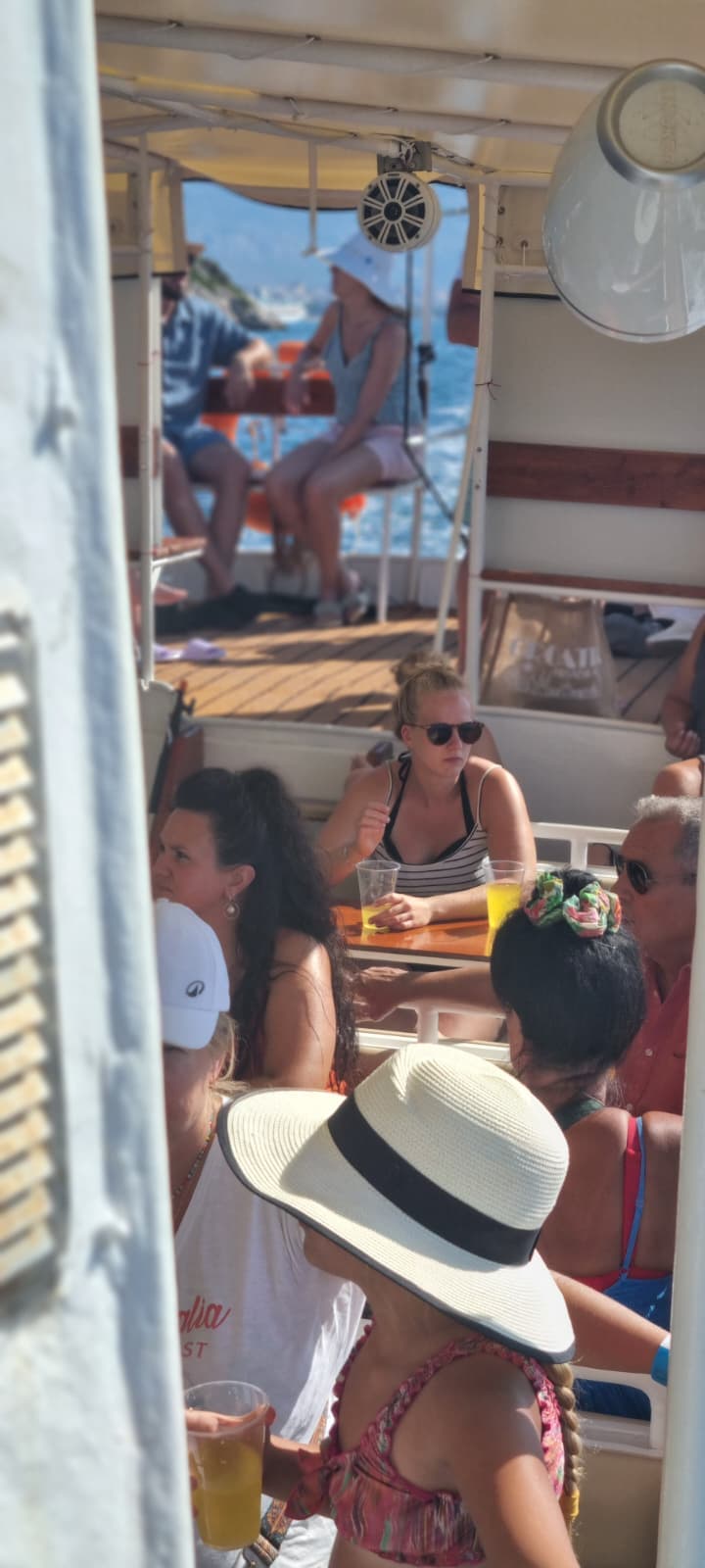 Guests relaxing on the Hemingway boat deck